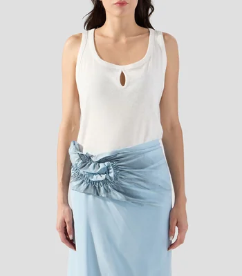 Playera de cuello redondo sin mangas lisa Mujer