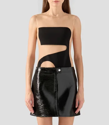 Body de cuello redondo con estampado sin mangas Mujer