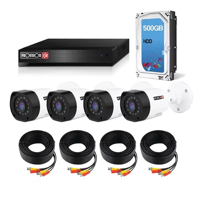 Kit de Cámaras de Seguridad CCTV Provision 1080p Full HD 4 Cámaras y Accesorios Disco Duro 500 GB