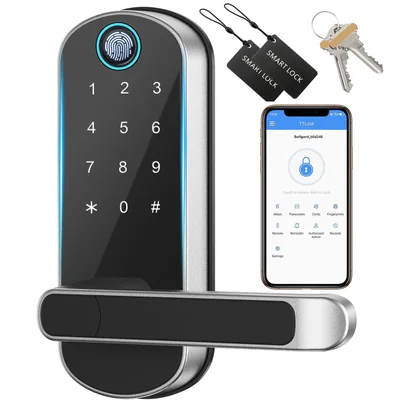 Cerradura Inteligente cerradura Electrónica 5 En 1 Con Huella Digital App Contraseña tarjeta Ic Y Llave Mecánica chapa Intelig