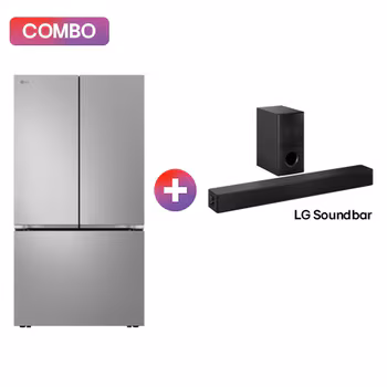 Refrigerador LG French Door 32 pies³ + 4.1 canales Barra de sonido LG para TV con Dolby Digital SH5A GM90KPOB.SH5A