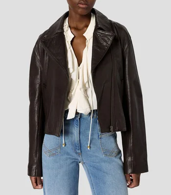 Chamarra biker de piel Mujer