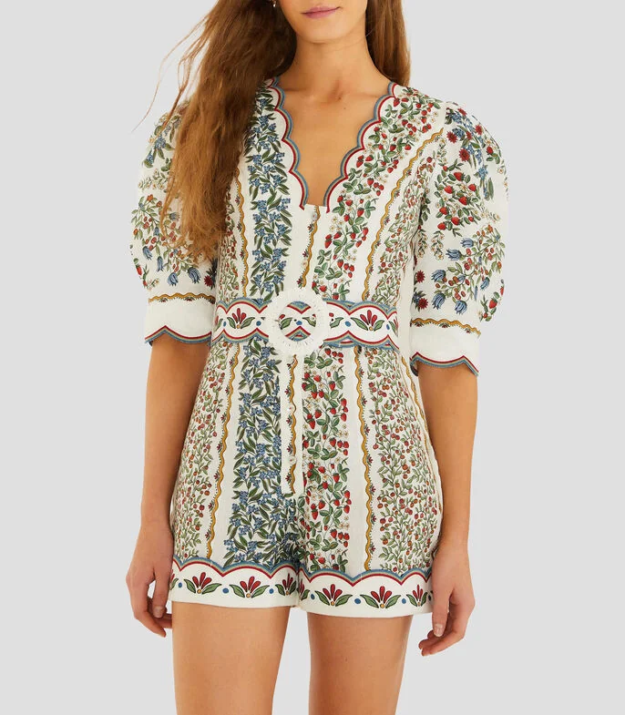 Jumper de corte recto con frutos Mujer