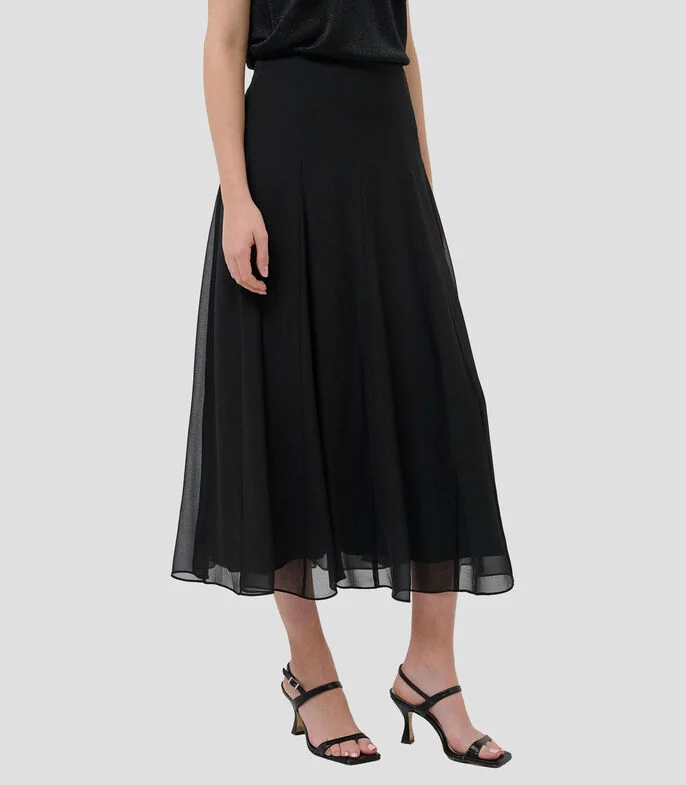 Falda midi de corte A lisa Mujer