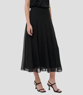 Falda midi de corte A lisa Mujer