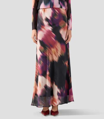 Falda maxi de corte recto estampada Mujer