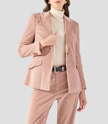 Saco liso acanalado Mujer
