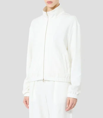 Sudadera con cremallera liso Mujer
