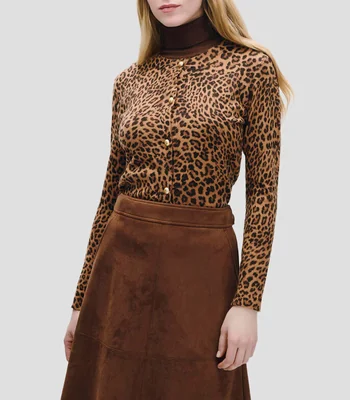 Cárdigan Tejido De Punto Animal Print Mujer