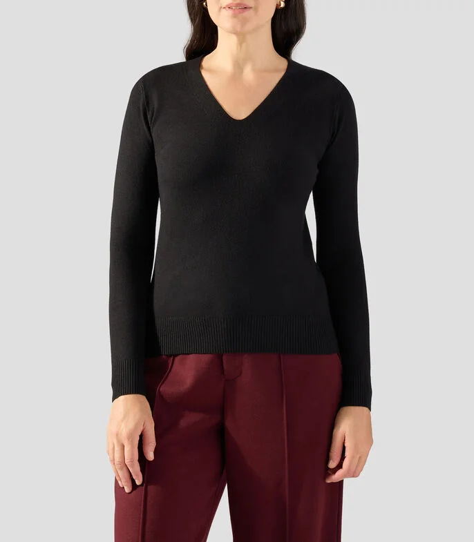 Suéter cuello V Mujer