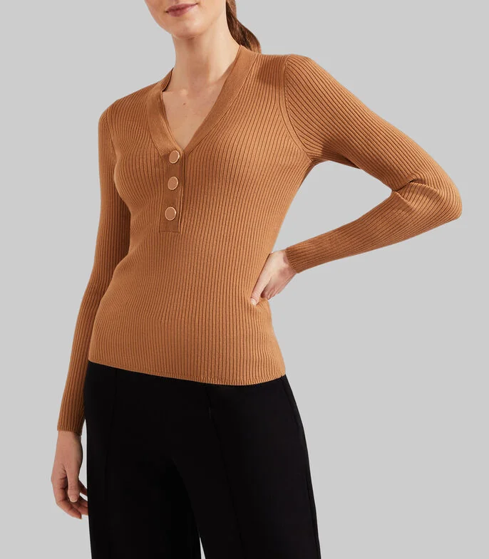 Suéter cuello V Mujer