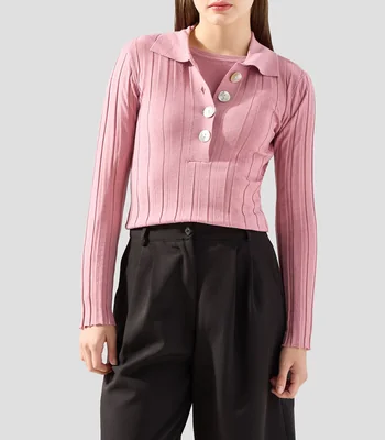 Suéter cuello polo Mujer