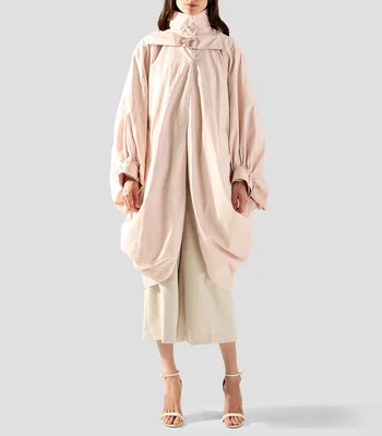 Abrigo midi con botón Mujer