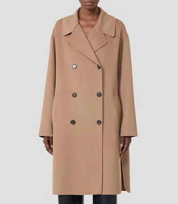 Abrigo midi con botonadura Mujer