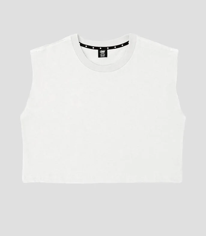 Top para correr cuello redondo sin mangas estampado Mujer