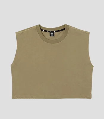 Top para correr cuello redondo sin mangas estampado Mujer