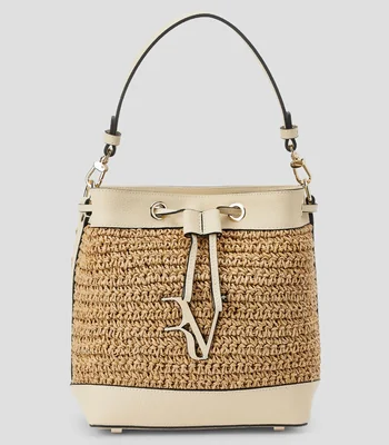 Bolsa bucket beige Jimena sólido Mujer