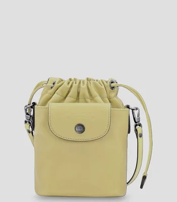 Bolsa bucket verde en piel Le Pliage Xtra lisa Mujer