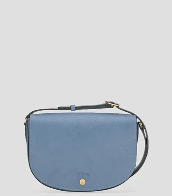 Bolsa Crossbody en piel azul microdiseño Mujer