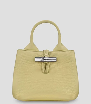 Bolsa tote en piel verde lisa Mujer
