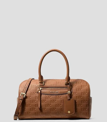 Bolsa satchel en piel estampada Mujer