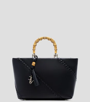 Bolsa satchel negro en piel Clara lisa Mujer