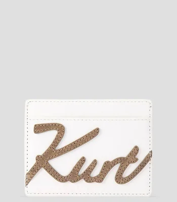 Tarjetero en piel estampado Mujer
