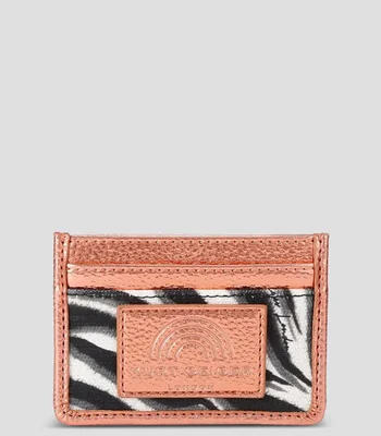 Tarjetero en piel estampado Mujer