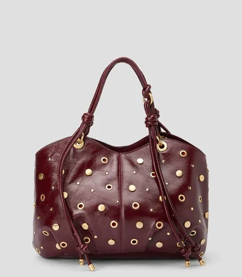 Bolsa Tote en piel vacuna Berry fantasía Mujer