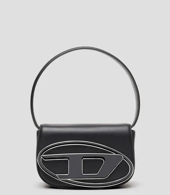 Bolsa shoulder negra en piel 1DR lisa Mujer