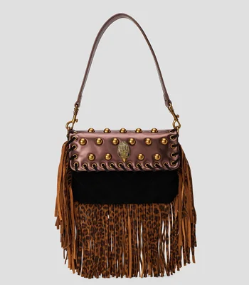 Bolsa Shoulder en piel vacuna Oxford Finge fantasía Mujer