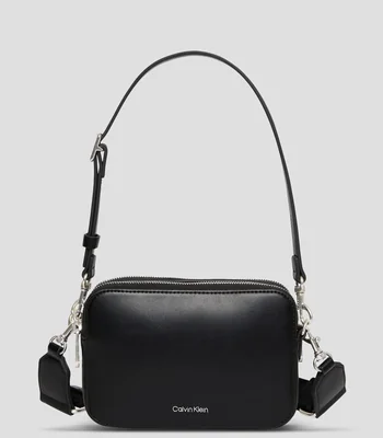 Bolsa crossbody negra Webbin Double Camera lisa Mujer