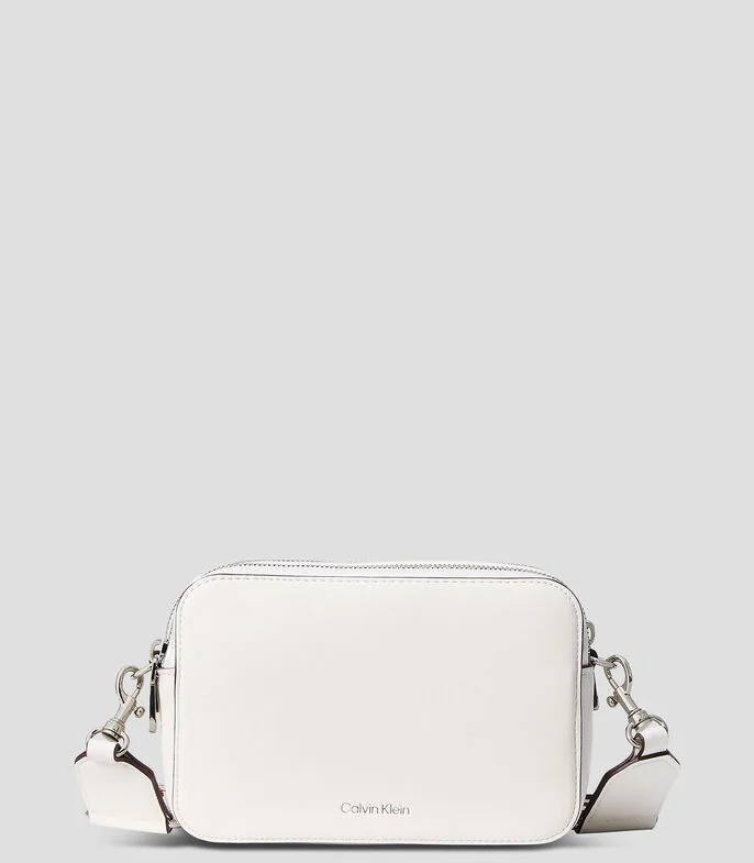 Bolsa crossbody blanca Webbin Double Camera lisa Mujer