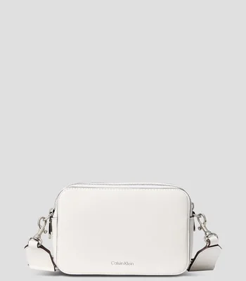 Bolsa crossbody blanca Webbin Double Camera lisa Mujer
