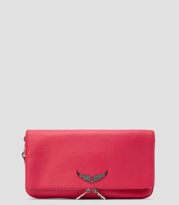 Bolsa Pouch en cuero Rock granulada Mujer