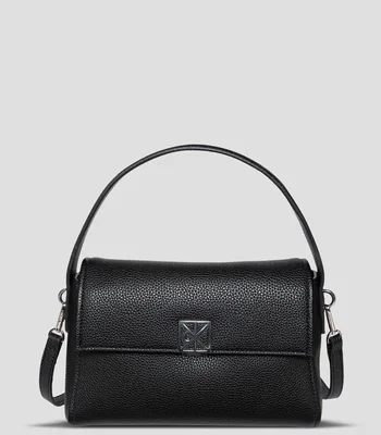 Bolsa shoulder negro Emblem Pebble liso Mujer