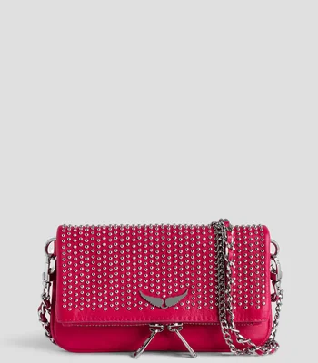 Bolsa Crossbody con pedreria en piel Mujer