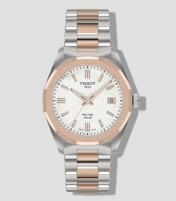 Reloj para Mujer PRC 100 Solar casual plateado, oro rosa