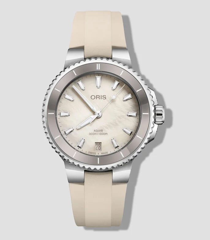 Reloj para Mujer Aquis casual Beige, Plateado