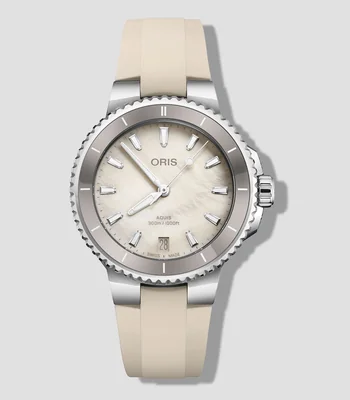 Reloj para Mujer Aquis casual Beige, Plateado