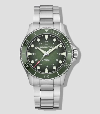Reloj Unisex Khaki Navy Casual Verde, Plateado