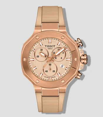 Reloj Unisex T-Race casual tono oro rosa