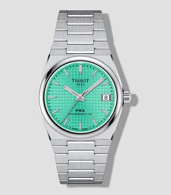 Reloj para Mujer PRX de vestir Verde, Plateado
