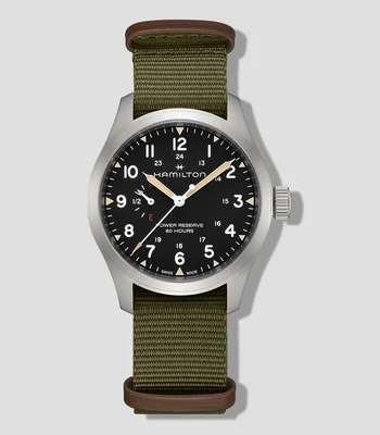 Reloj Unisex Khaki Field Power Reserve Mechanical Casual Plateado