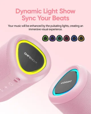 Bocina Bluetooth portátil CHIFENCHY con luces IPX5 a prueba de agua
