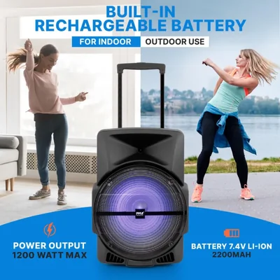 Sistema de Bocina PA portátil Pyle PPHP1544B 1200W Bluetooth