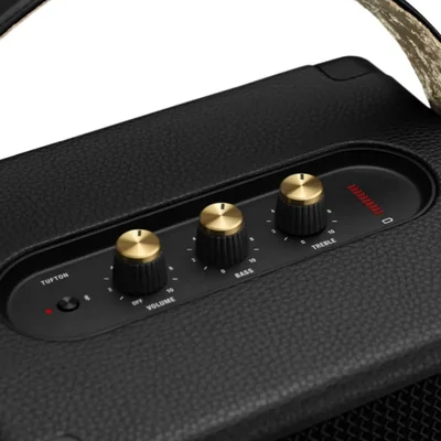 Bocina Bluetooth portátil Marshall Tufton negro y latón