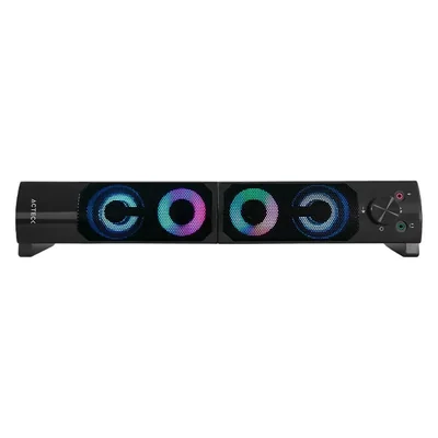 Bocinas acteck elant brick as450 alambrica usb 3.5mm iluminacion led negro ac-93