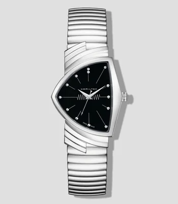 Reloj Unisex Ventura Flex Casual Plateado, Negro
