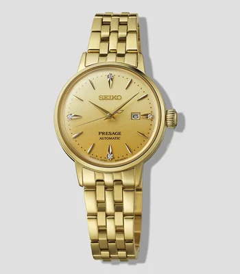 Reloj unisex Presage casual, dorado